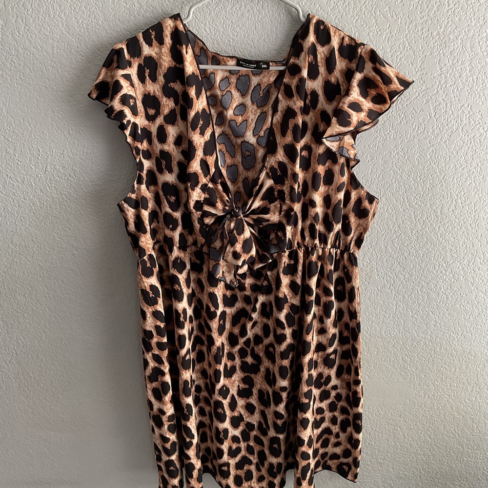 SHEIN Leopard Print Dress - Black and Brown